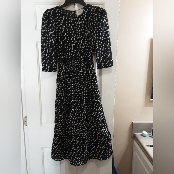 Retro Polka Dot Midi Dress Hayden LA sz S - Picture 2 of 7